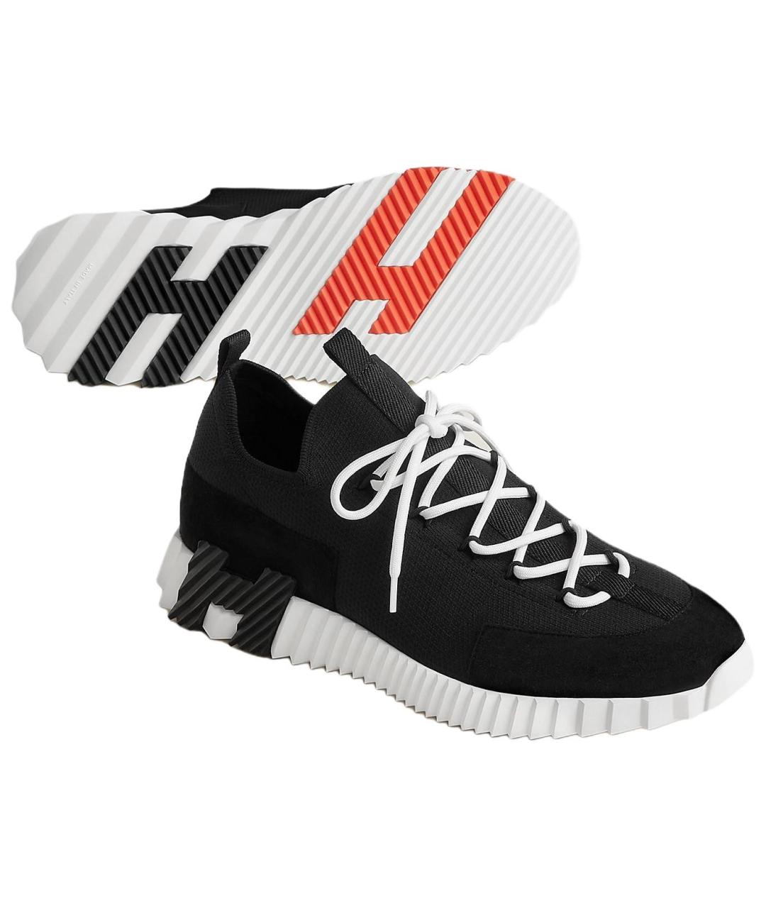 HERMES Черные низкие кроссовки / кеды, фото 4