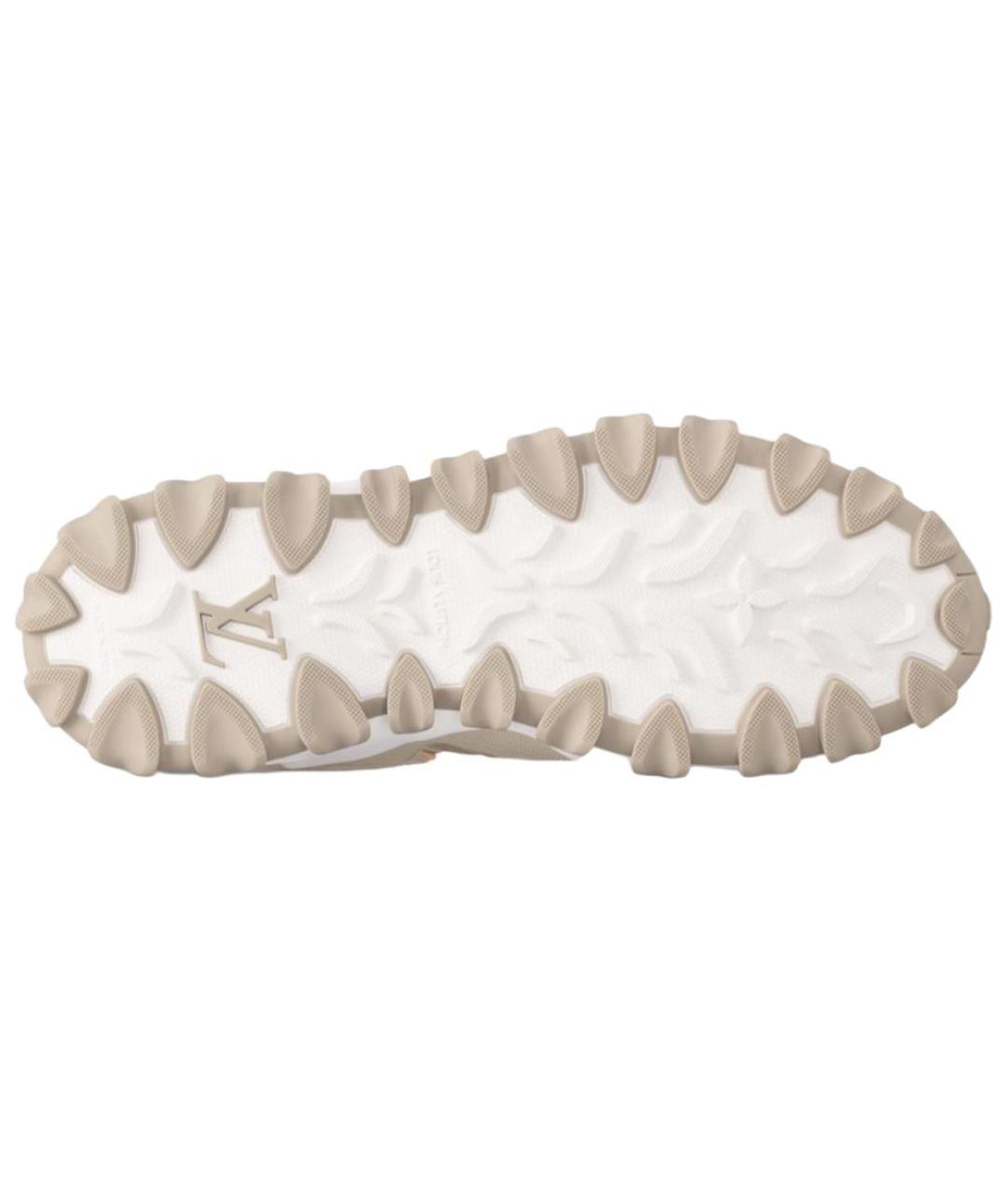 LOUIS VUITTON Бежевые кожаные кроссовки, фото 6