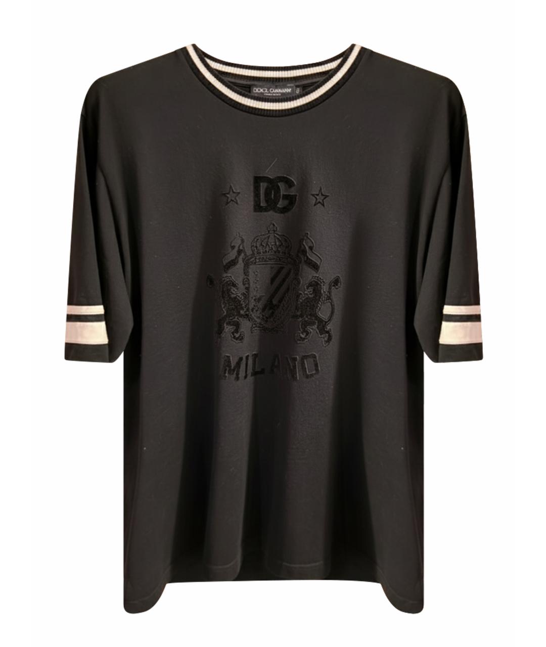 DOLCE&GABBANA Черная хлопковая футболка, фото 1