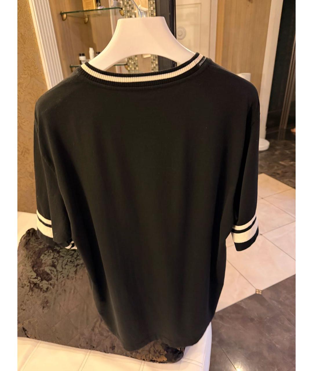 DOLCE&GABBANA Черная хлопковая футболка, фото 2