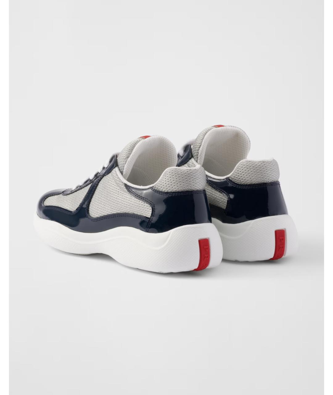 PRADA Синие текстильные низкие кроссовки / кеды, фото 5