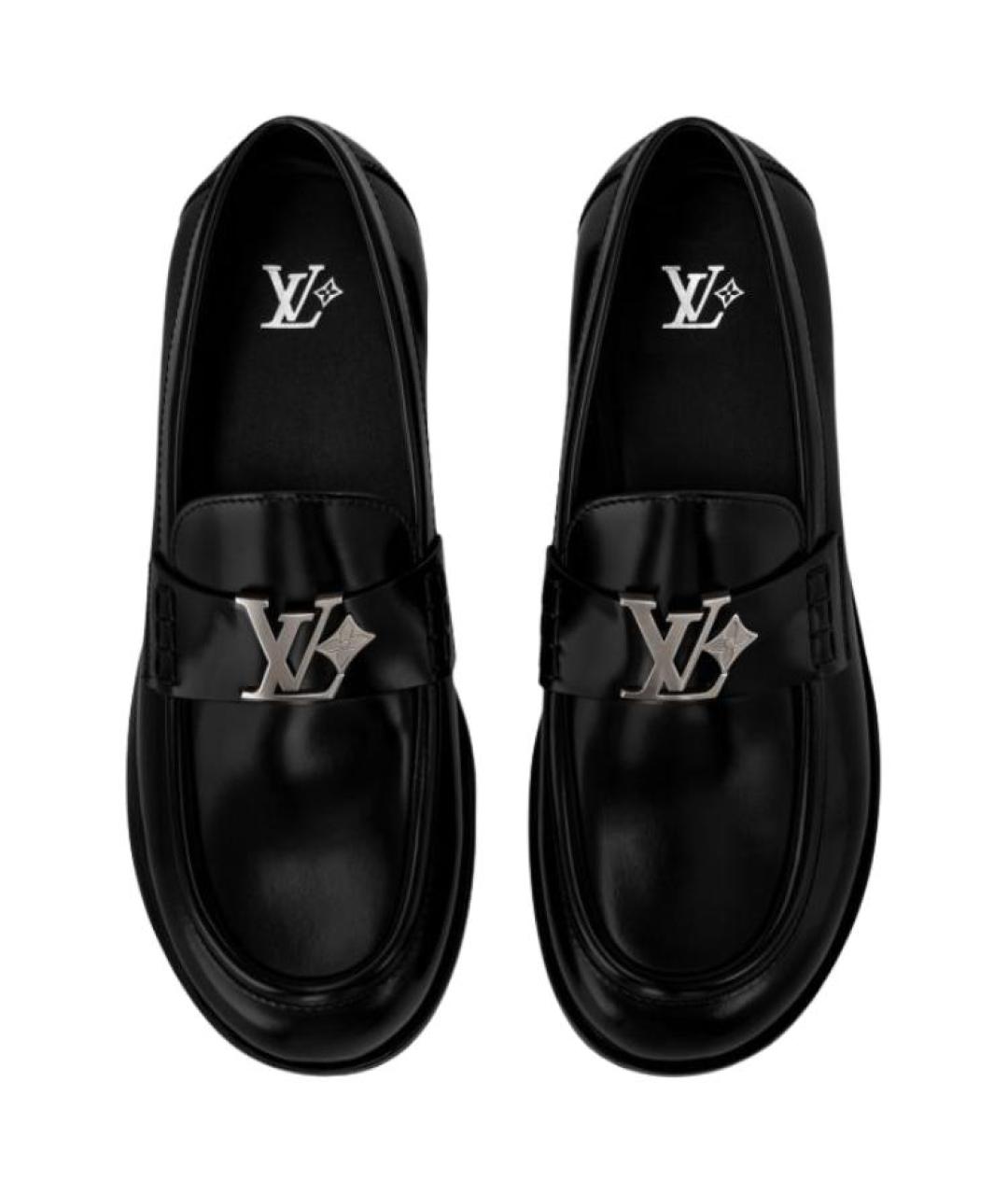 LOUIS VUITTON Черные кожаные лоферы, фото 4