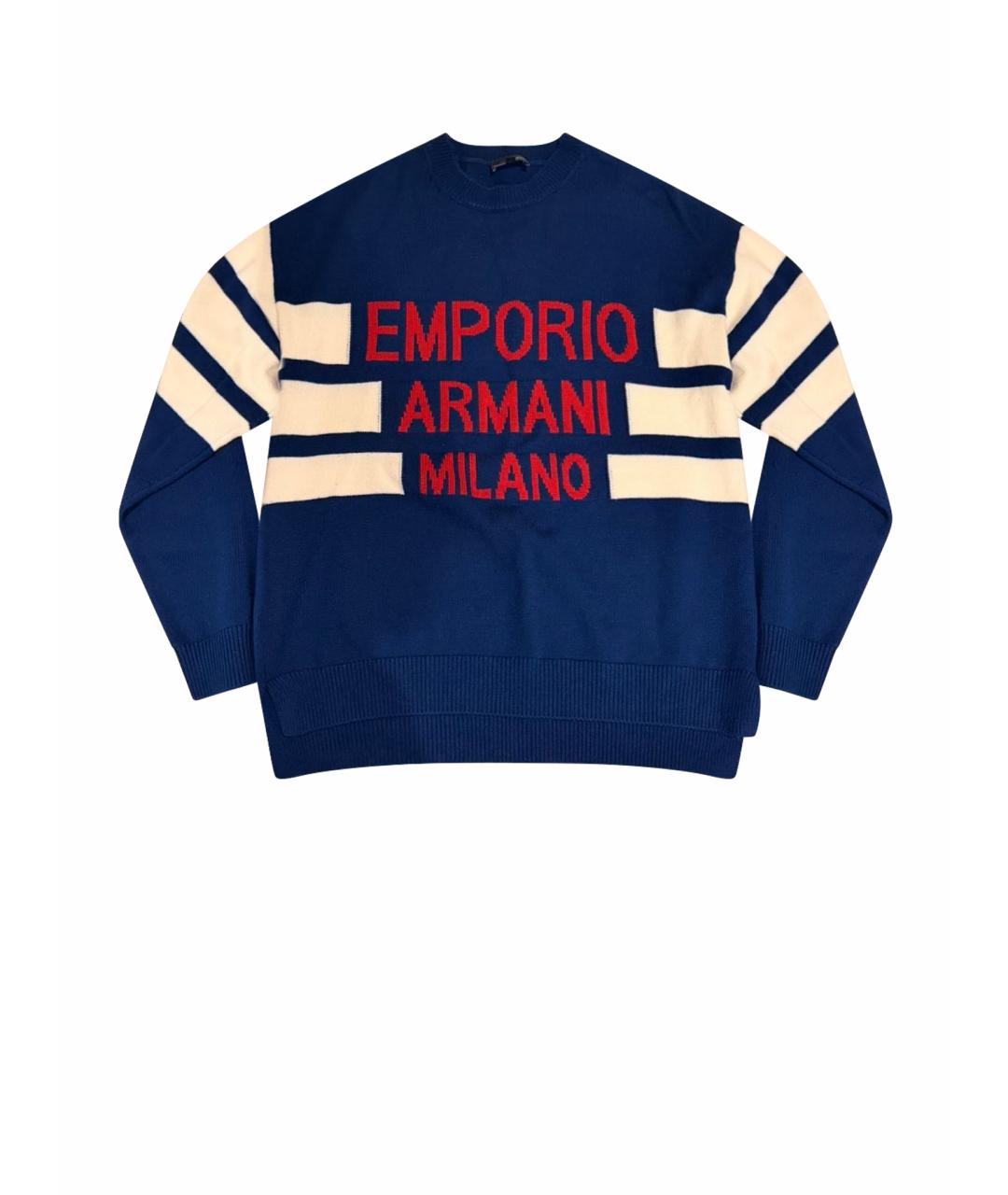 DOLCE&GABBANA Синий шерстяной джемпер / свитер, фото 1