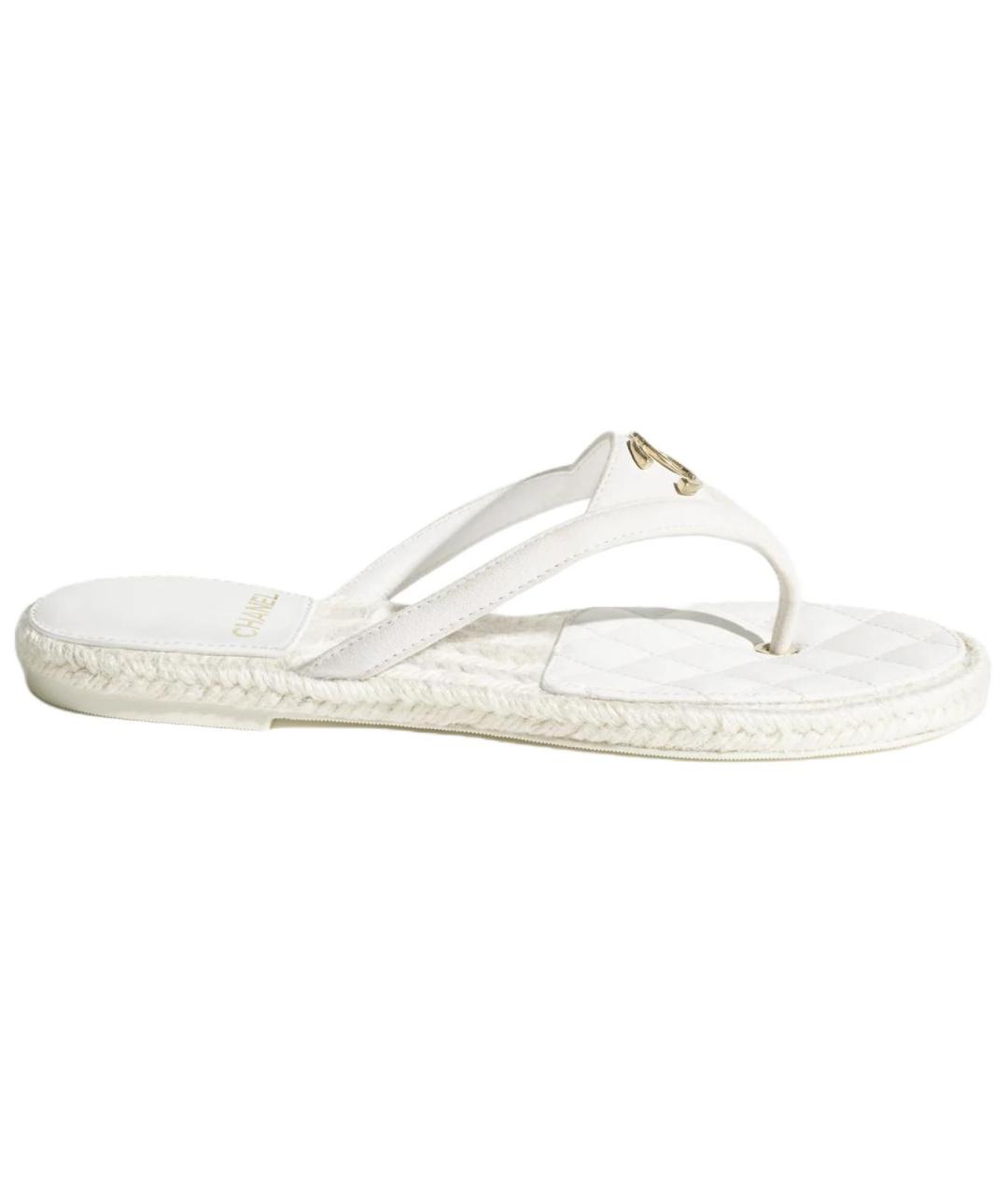CHANEL Белые шлепанцы, фото 1