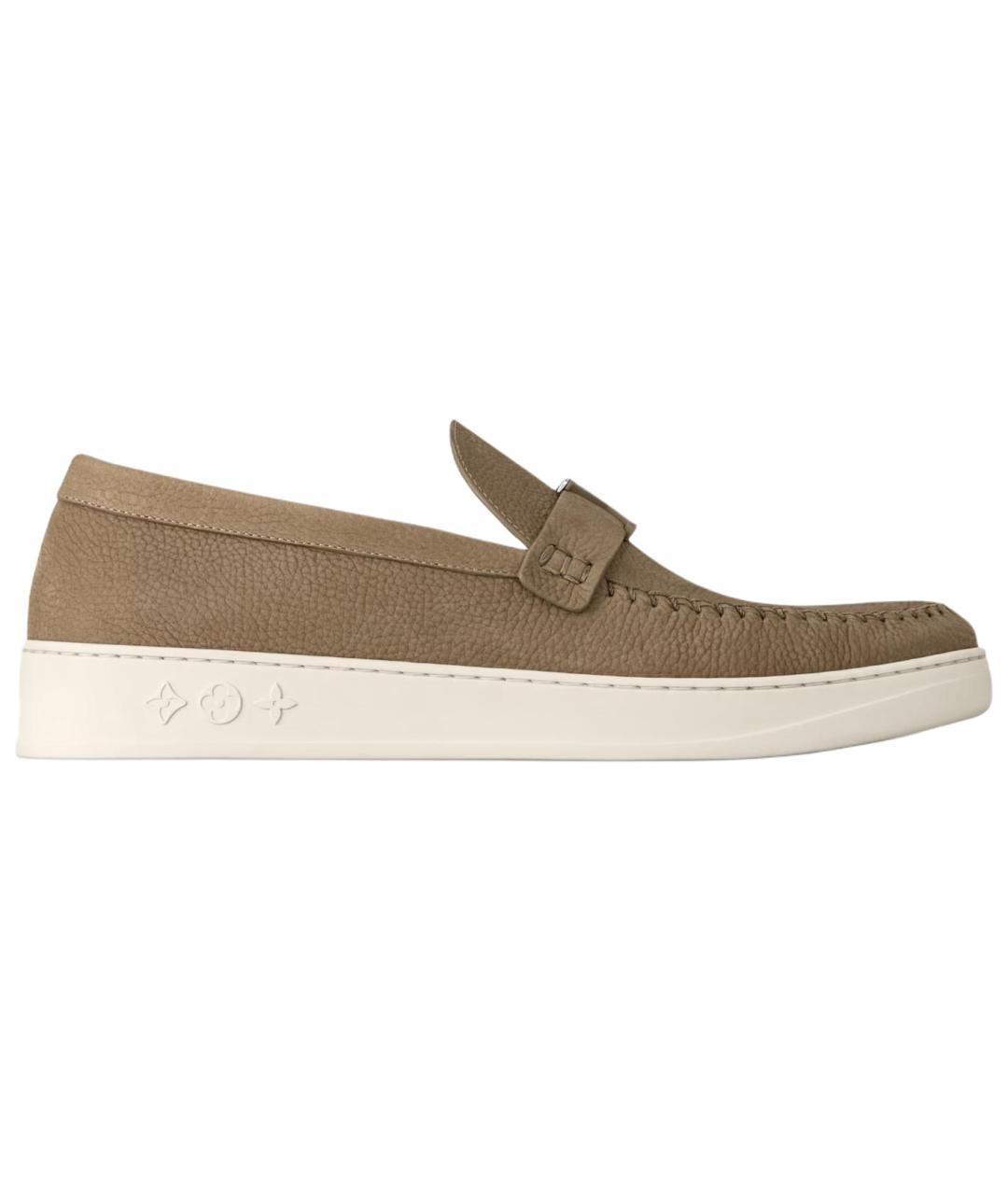 LOUIS VUITTON Коричневые кожаные лоферы, фото 1