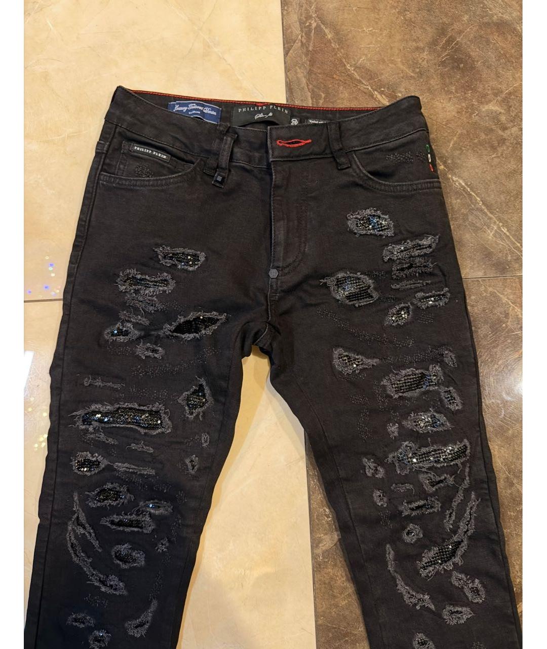 PHILIPP PLEIN Черные хлопковые джинсы скинни, фото 4