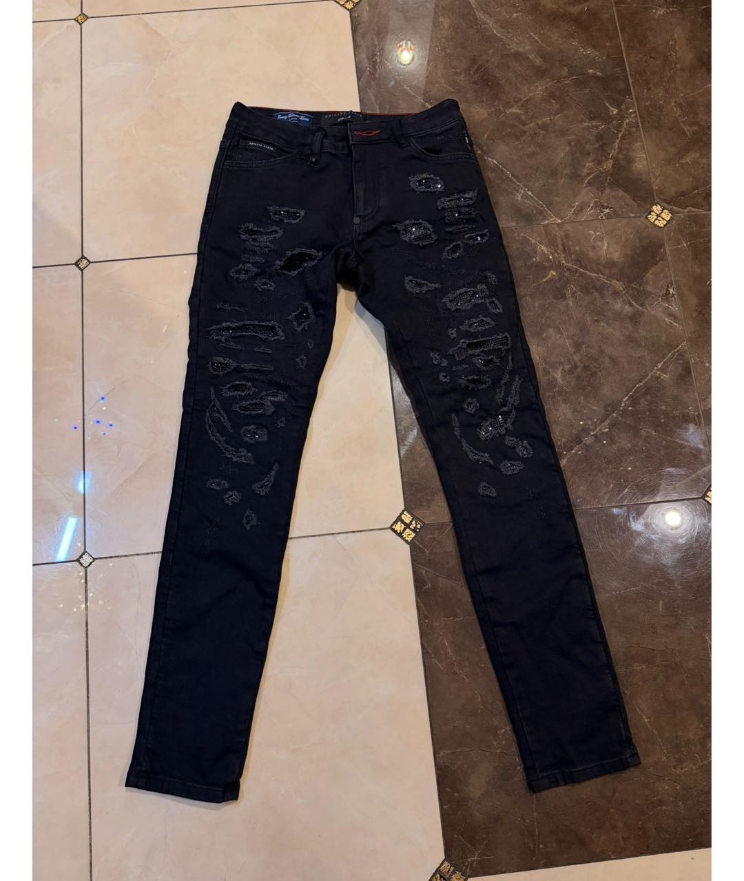 PHILIPP PLEIN Черные хлопковые джинсы скинни, фото 6