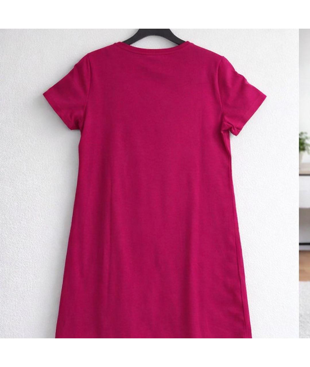 CALVIN KLEIN Фуксия хлопко-эластановое повседневное платье, фото 4