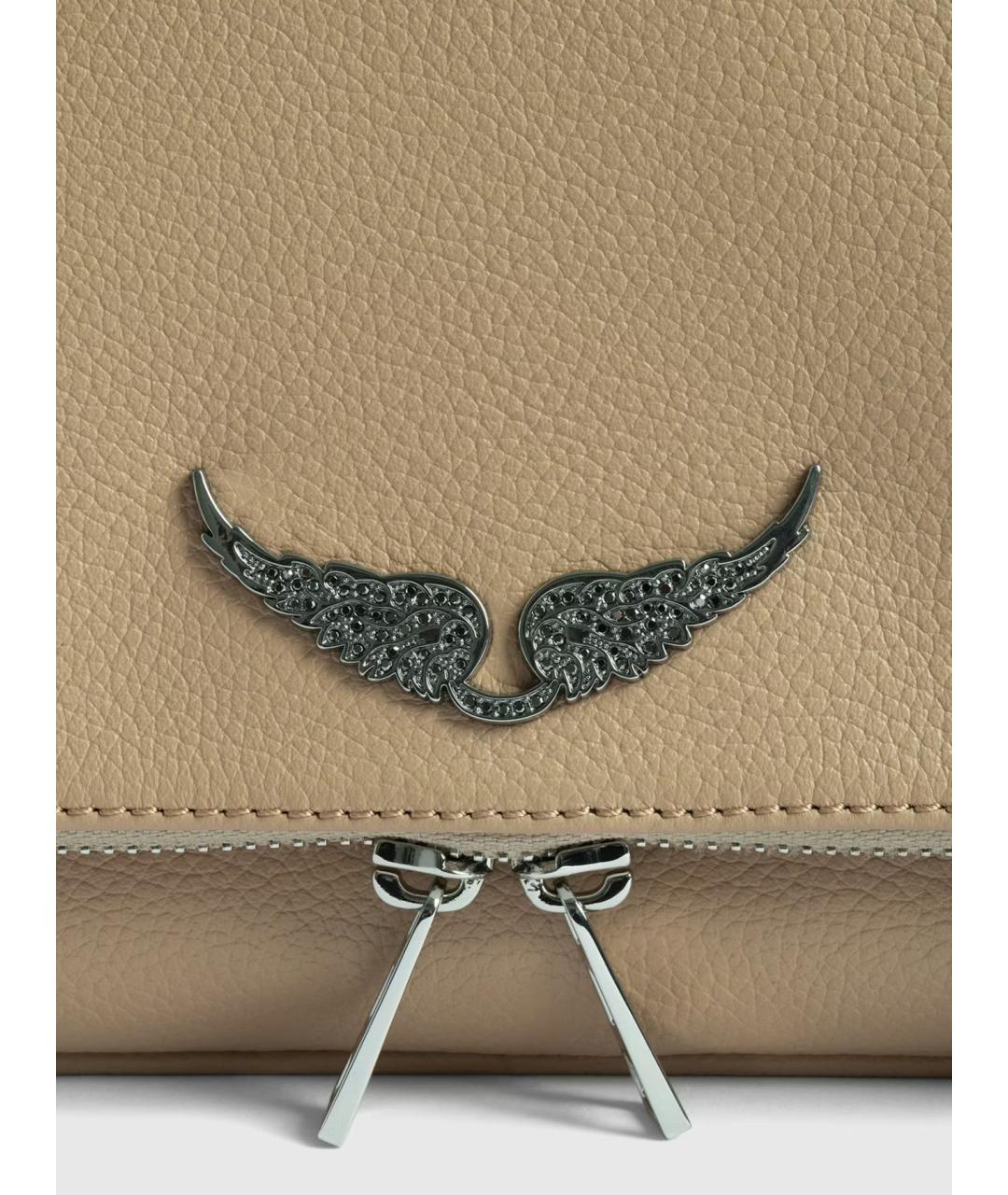 ZADIG & VOLTAIRE Бежевая кожаная сумка через плечо, фото 7