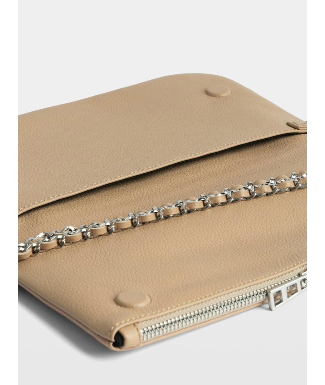 ZADIG & VOLTAIRE Бежевая кожаная сумка через плечо, фото 6