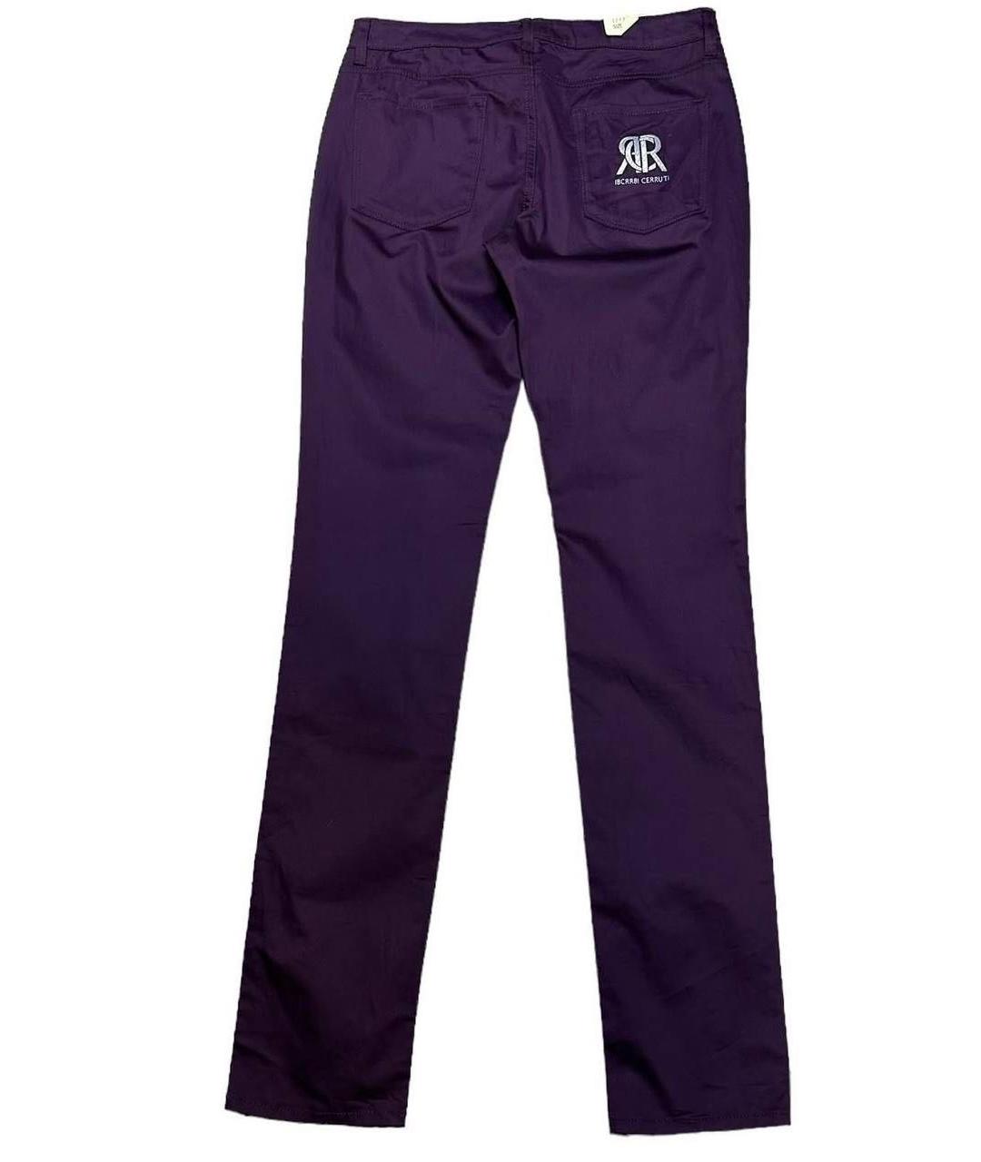 CERRUTI 1881 Фиолетовые хлопковые брюки узкие, фото 2
