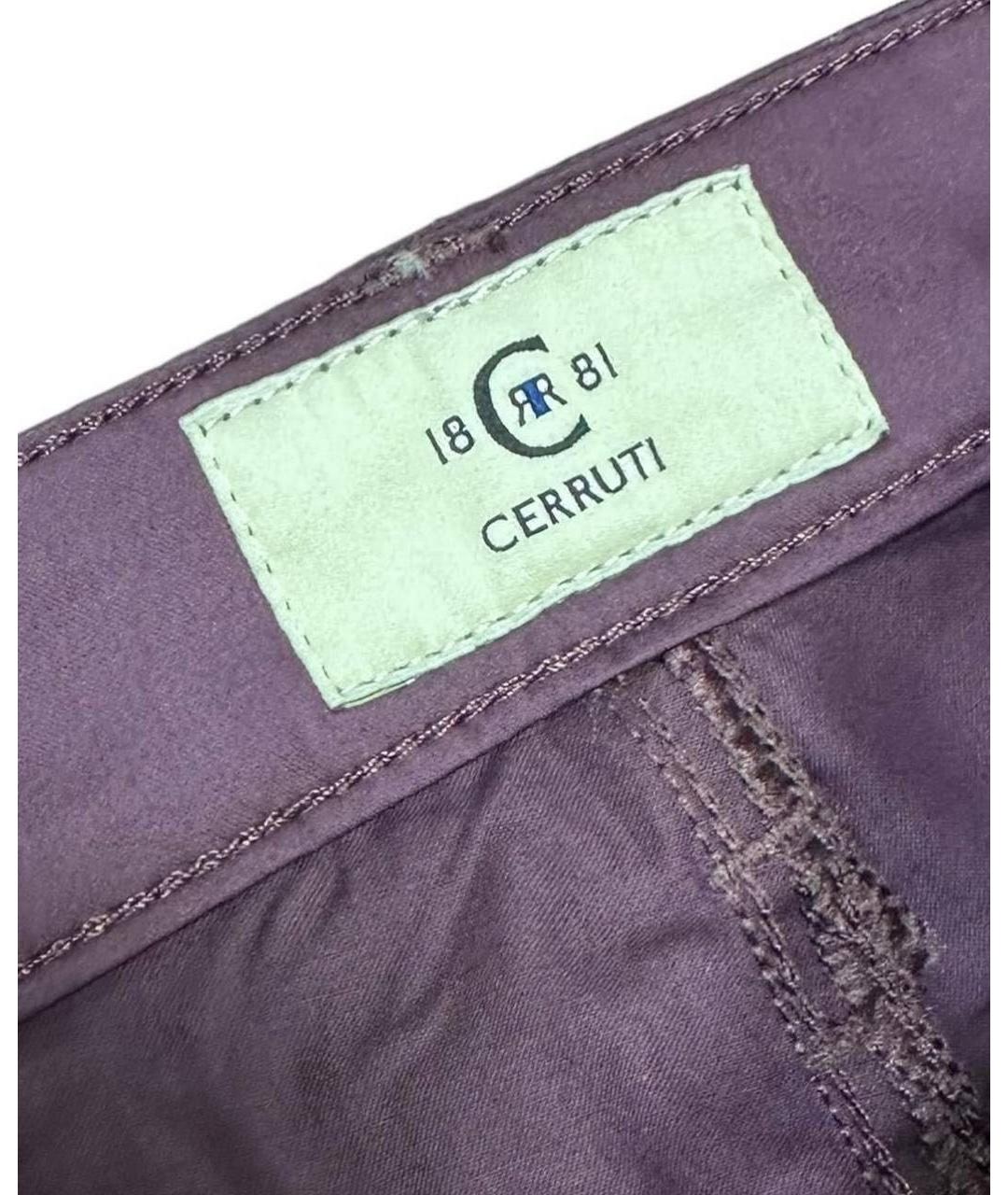 CERRUTI 1881 Фиолетовые хлопковые брюки узкие, фото 3