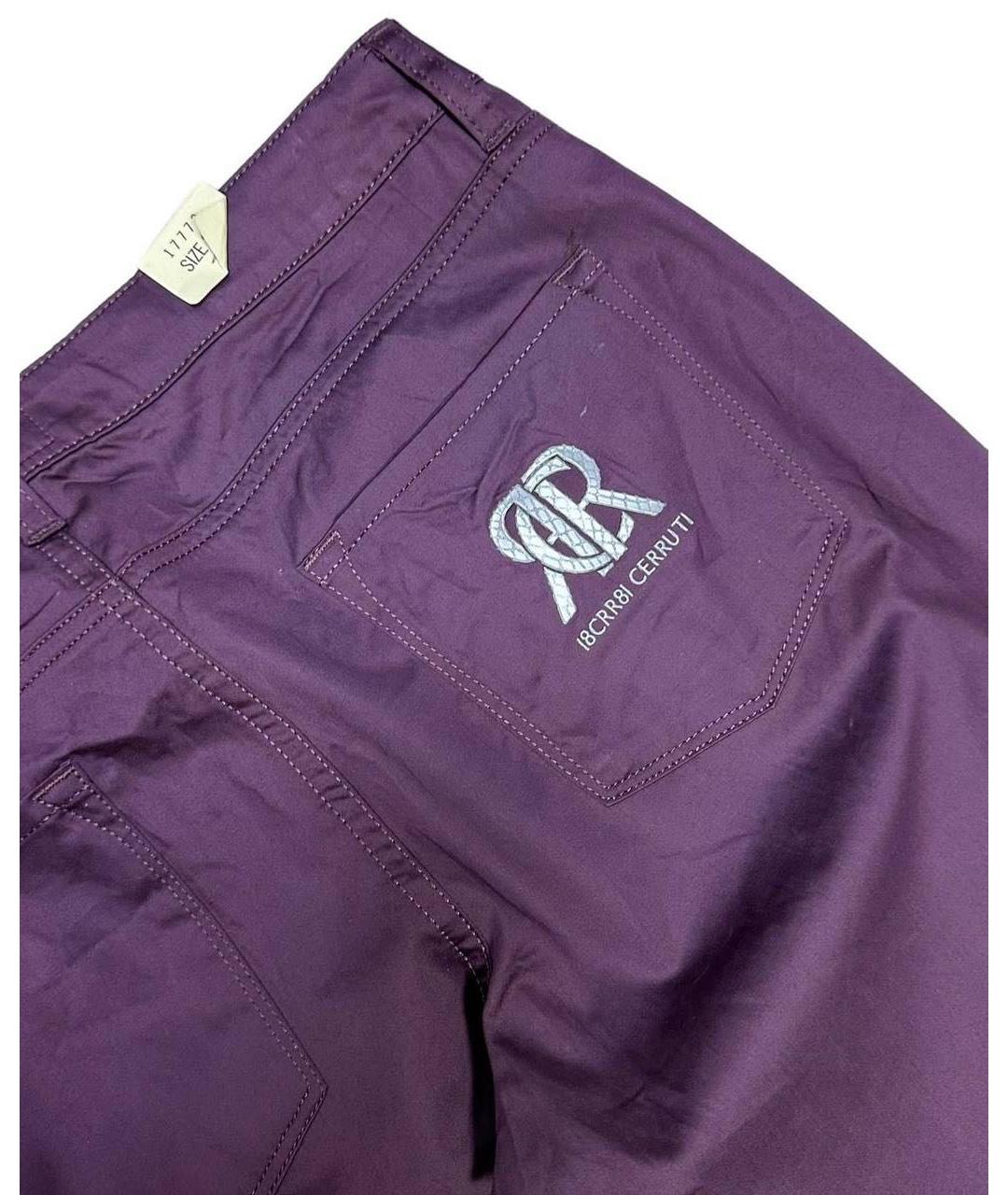 CERRUTI 1881 Фиолетовые хлопковые брюки узкие, фото 4
