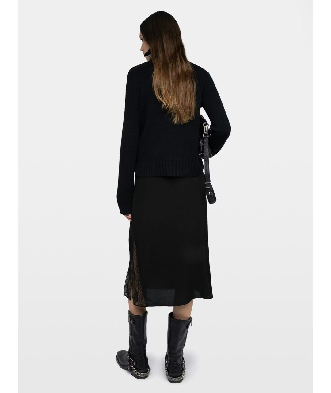 ZADIG & VOLTAIRE Черная вискозная юбка миди, фото 3