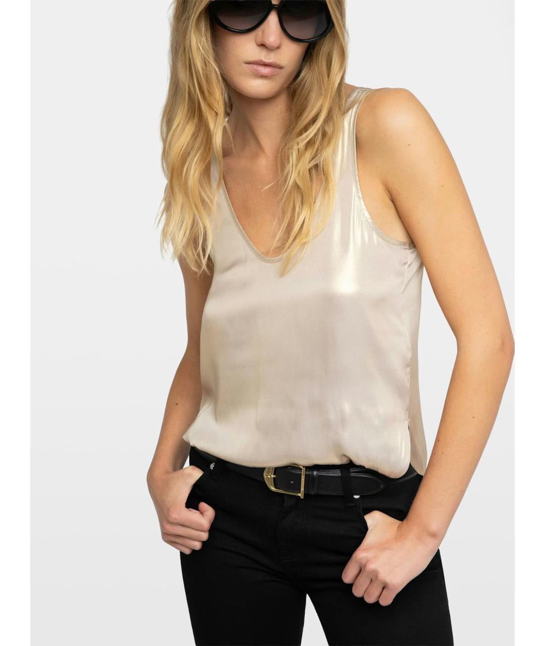 ZADIG & VOLTAIRE Бежевая полиэстеровая блузы, фото 6