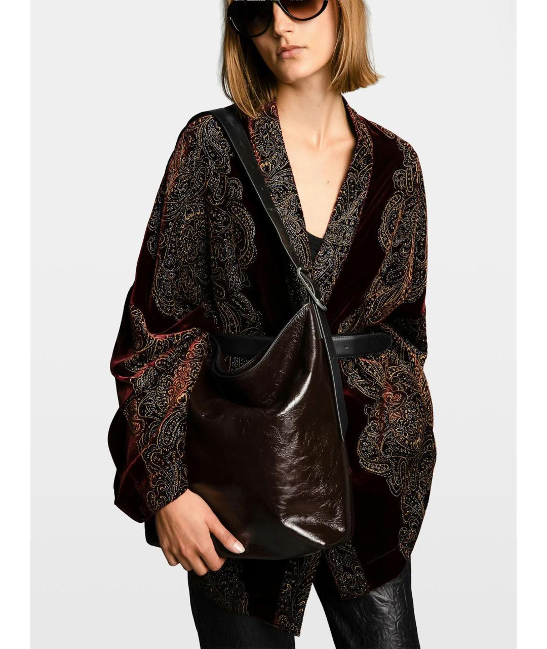 ZADIG & VOLTAIRE Бордовая кожаная сумка через плечо, фото 2