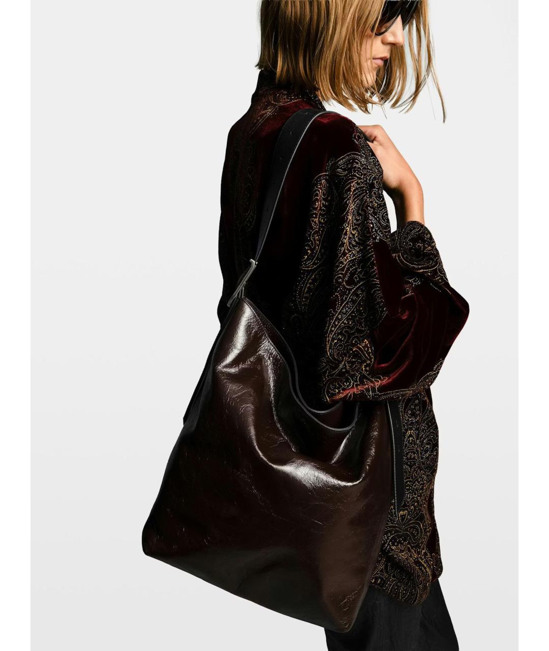 ZADIG & VOLTAIRE Бордовая кожаная сумка через плечо, фото 3