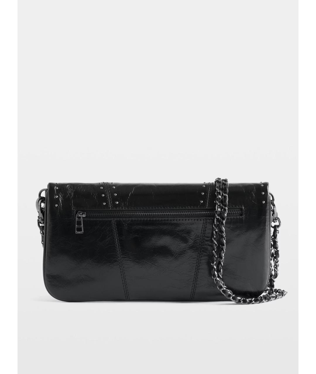 ZADIG & VOLTAIRE Черная кожаная сумка через плечо, фото 5