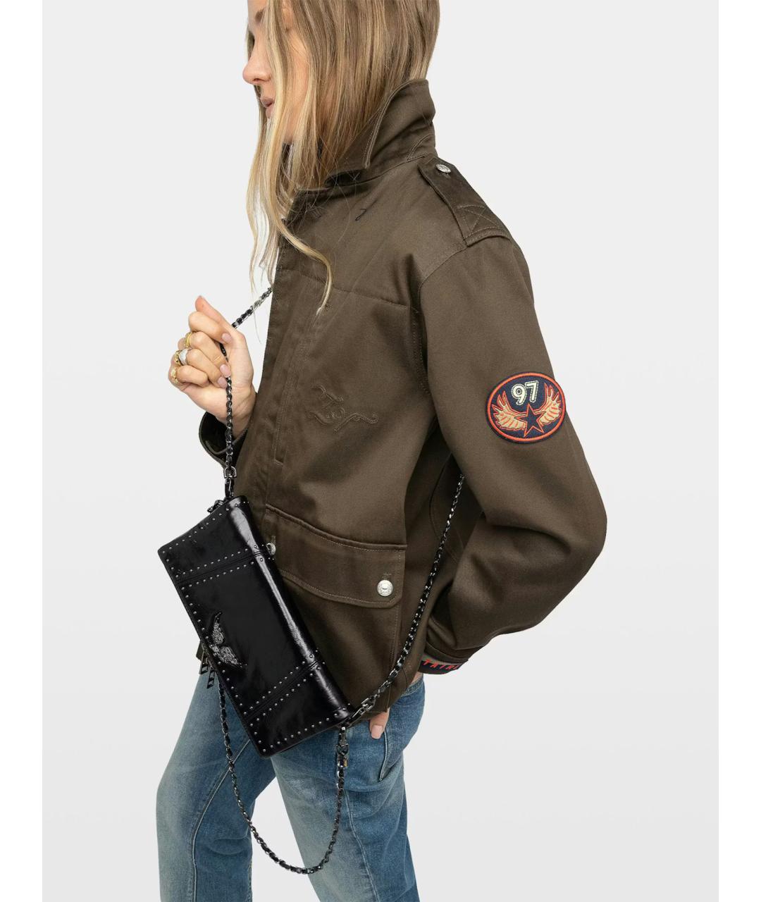 ZADIG & VOLTAIRE Черная кожаная сумка через плечо, фото 3