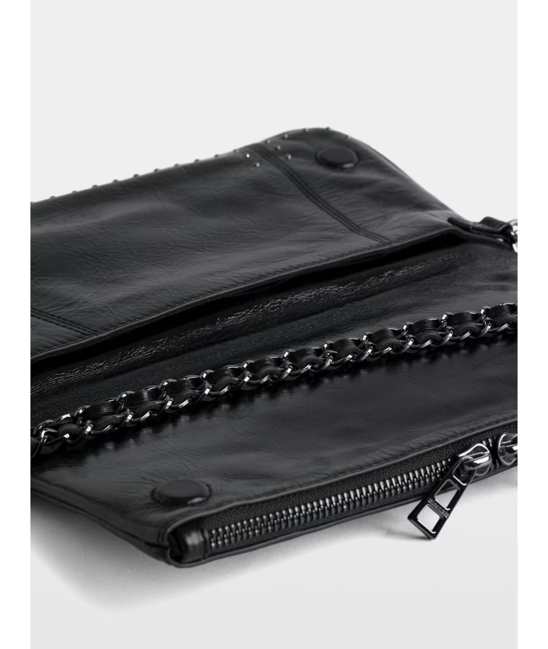 ZADIG & VOLTAIRE Черная кожаная сумка через плечо, фото 6