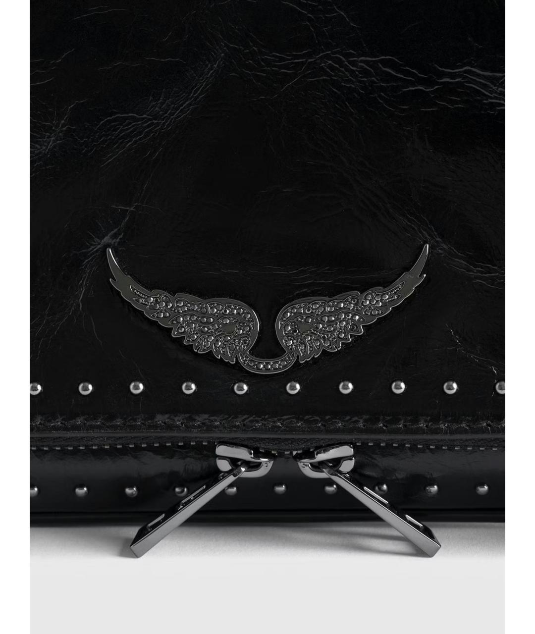 ZADIG & VOLTAIRE Черная кожаная сумка через плечо, фото 7