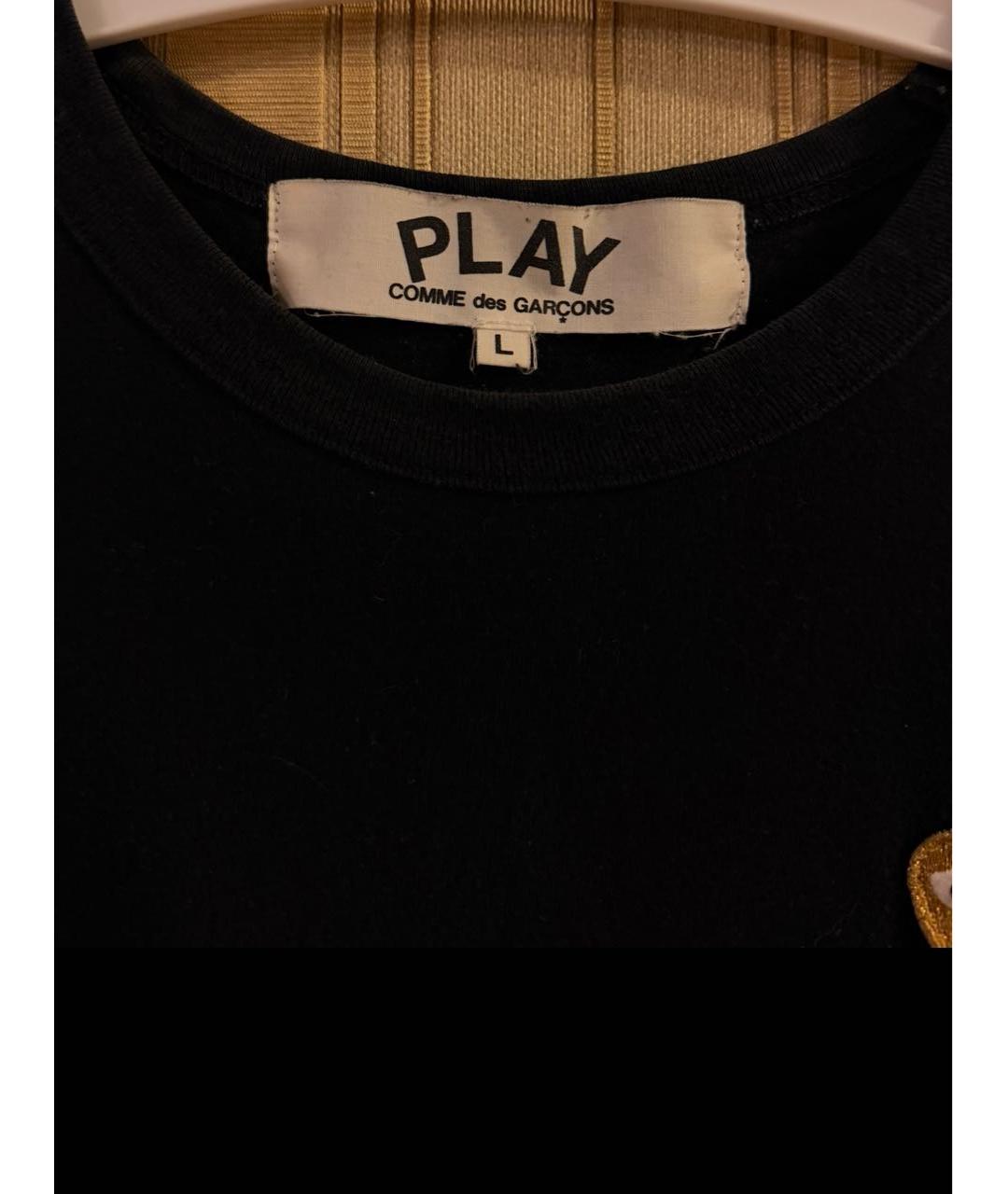 COMME DES GARÇONS PLAY Черная хлопковая футболка, фото 3