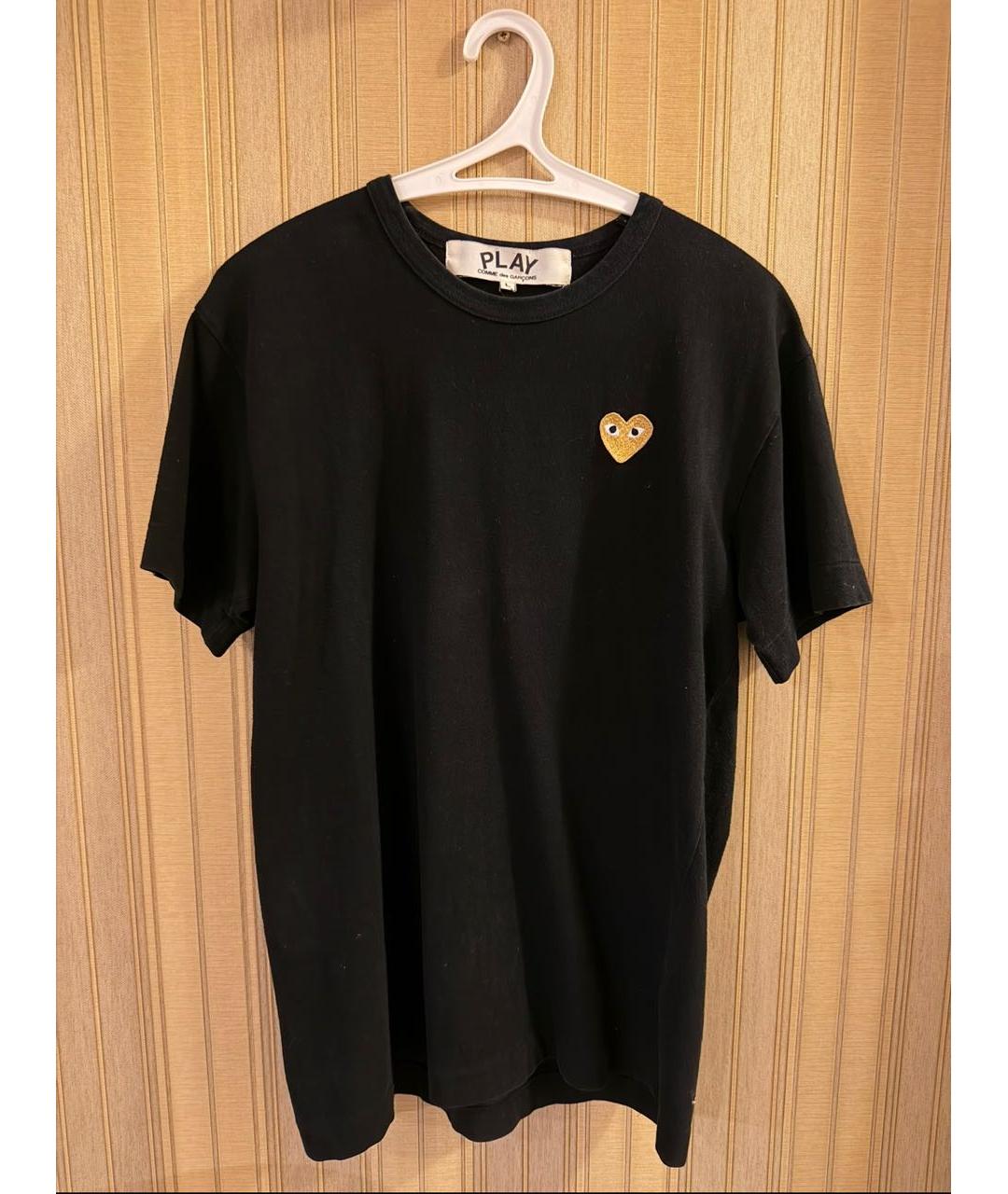 COMME DES GARÇONS PLAY Черная хлопковая футболка, фото 4