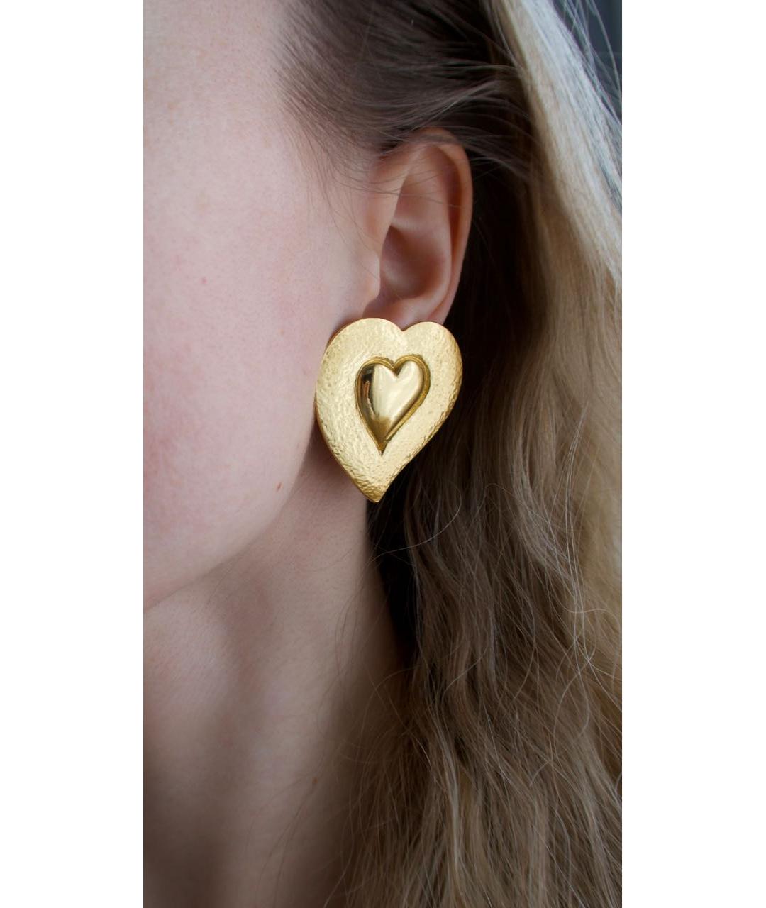 SAINT LAURENT Золотые металлические клипсы, фото 3