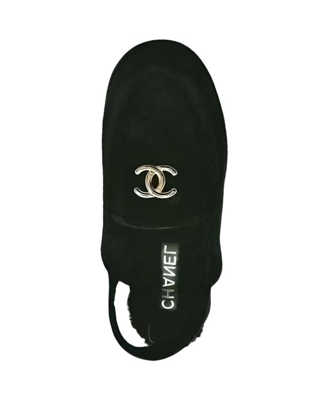 CHANEL Черные кожаные мюли, фото 5