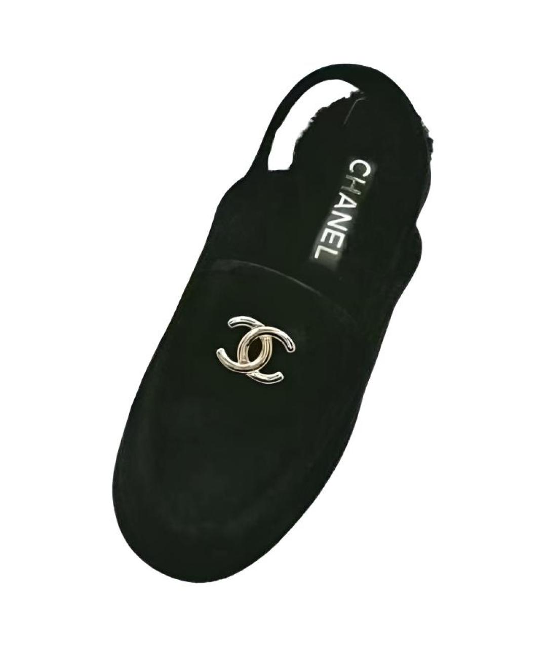 CHANEL Черные кожаные мюли, фото 3