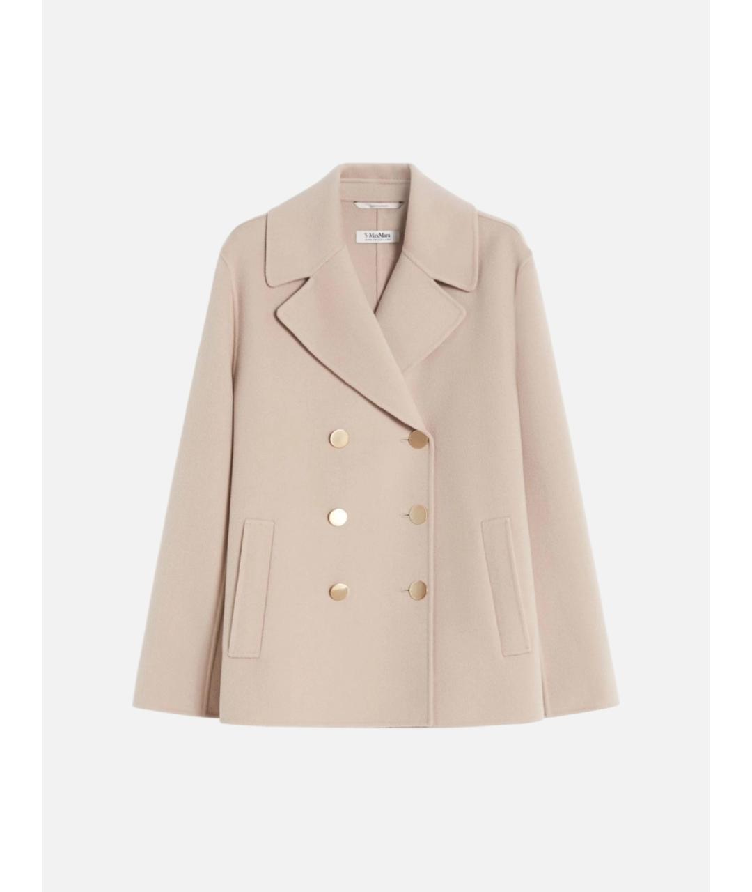 'S MAX MARA Бежевое шерстяное пальто, фото 6