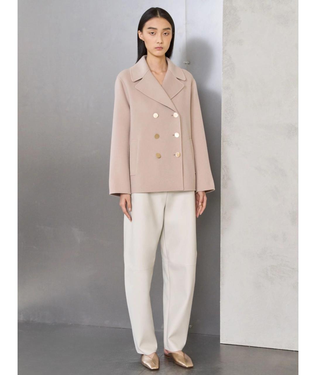 'S MAX MARA Бежевое шерстяное пальто, фото 5