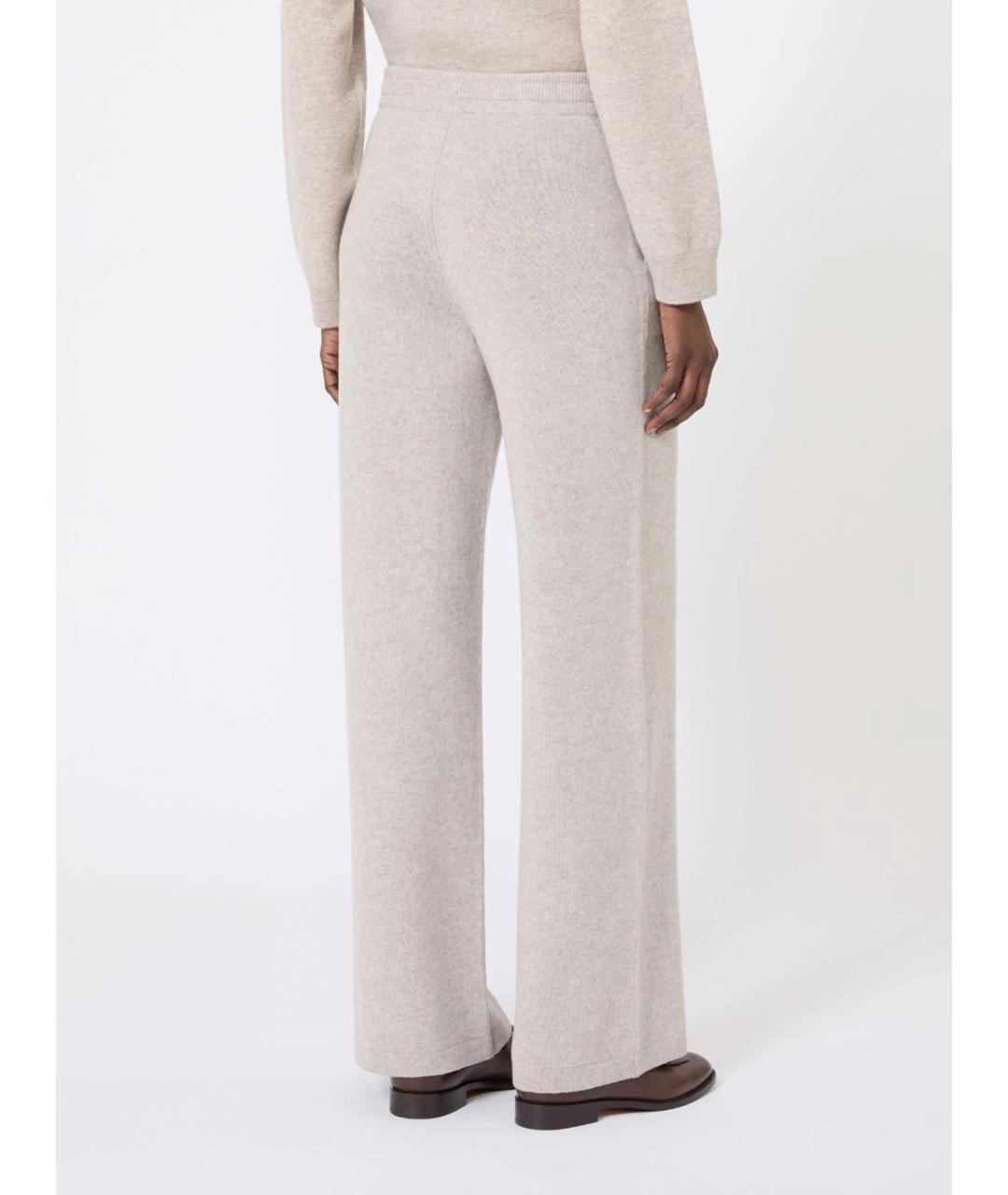'S MAX MARA Бежевые шерстяные прямые брюки, фото 3