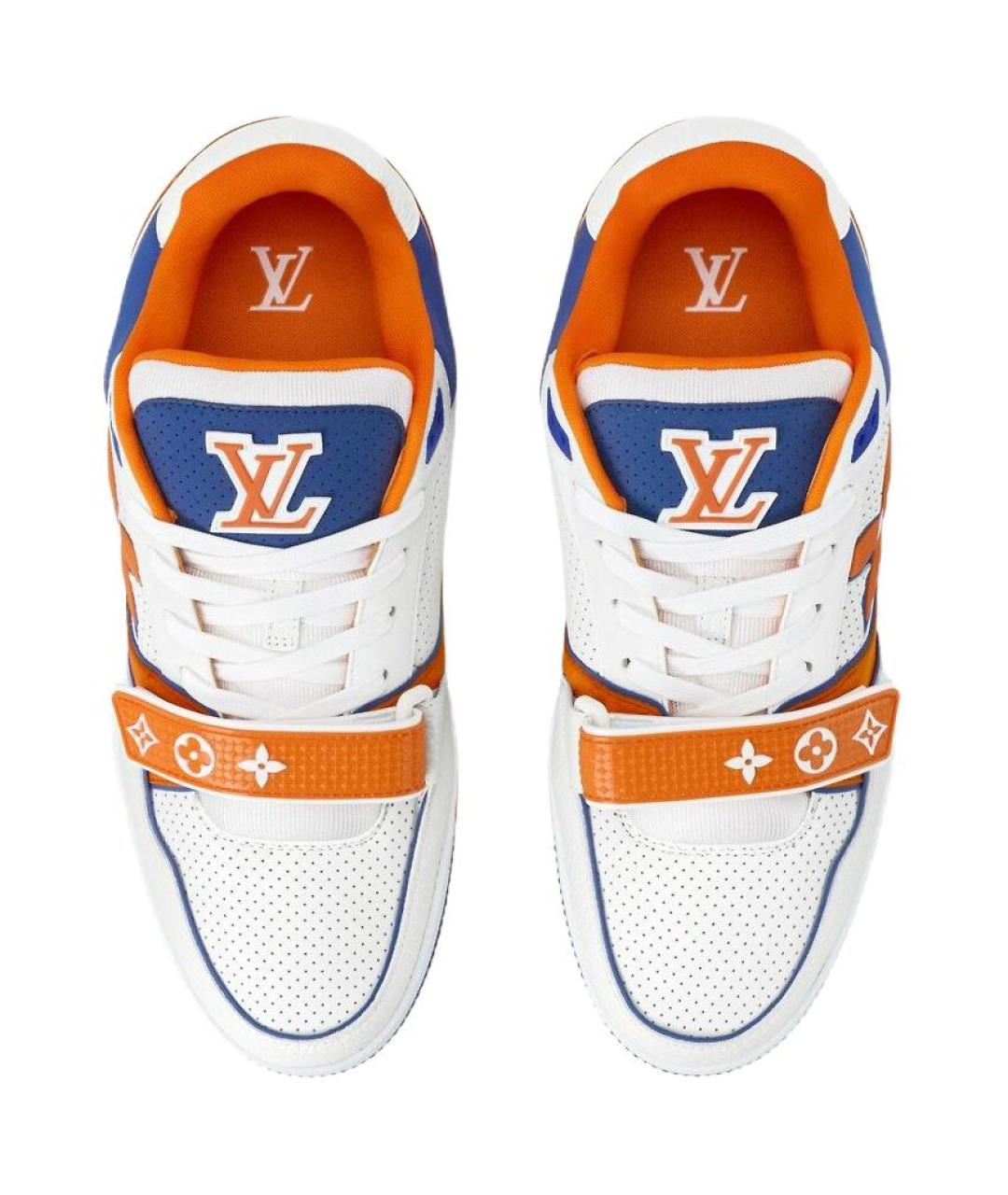 LOUIS VUITTON Оранжевое кожаные низкие кроссовки / кеды, фото 4