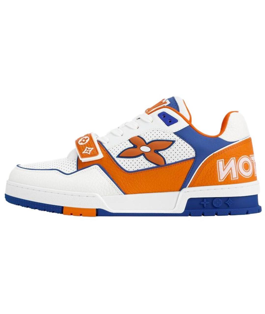 LOUIS VUITTON Оранжевое кожаные низкие кроссовки / кеды, фото 2