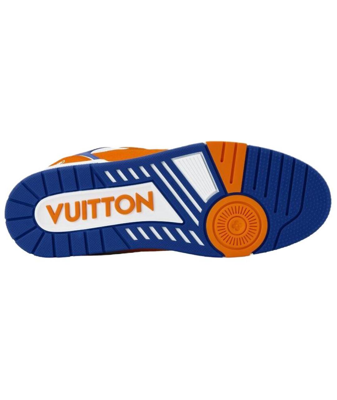 LOUIS VUITTON Оранжевое кожаные низкие кроссовки / кеды, фото 6