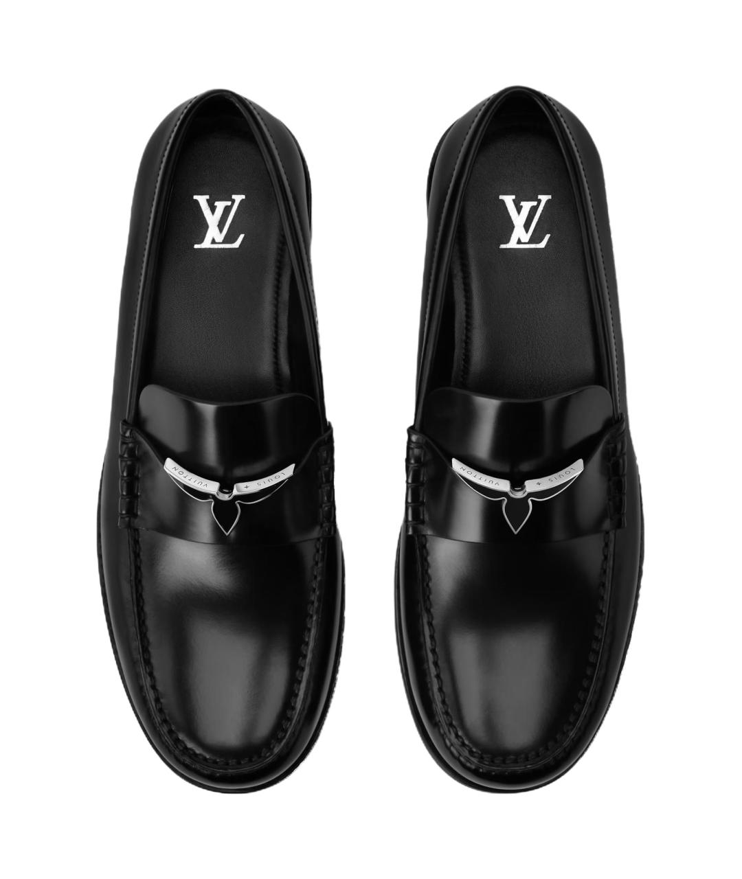 LOUIS VUITTON Черные кожаные лоферы, фото 4