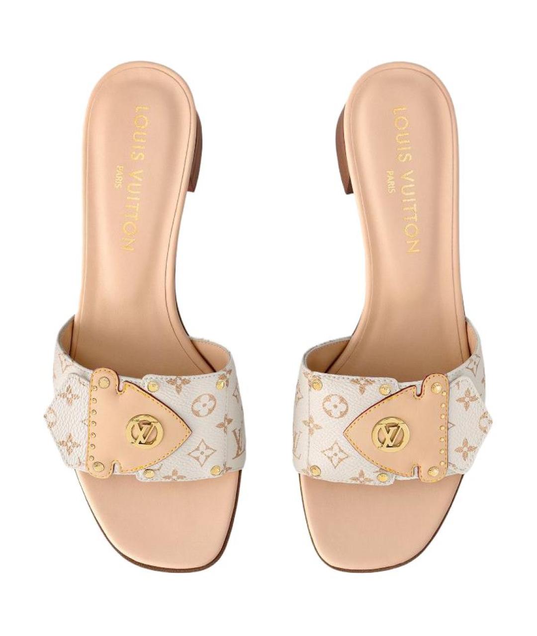 LOUIS VUITTON Бежевые сандалии, фото 5