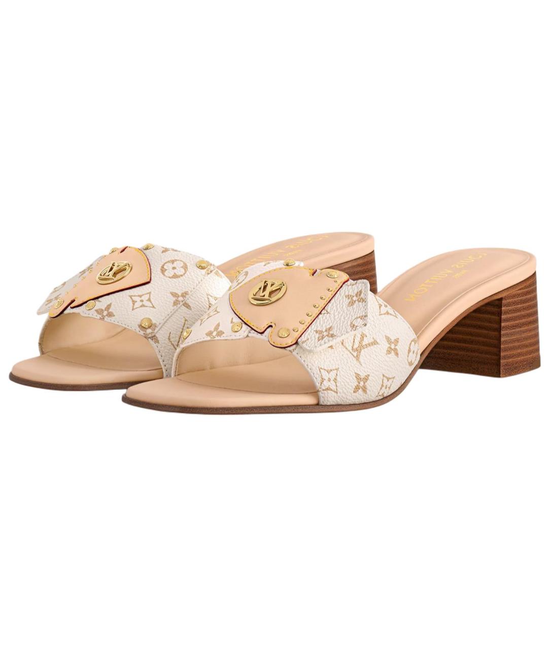 LOUIS VUITTON Бежевые сандалии, фото 4