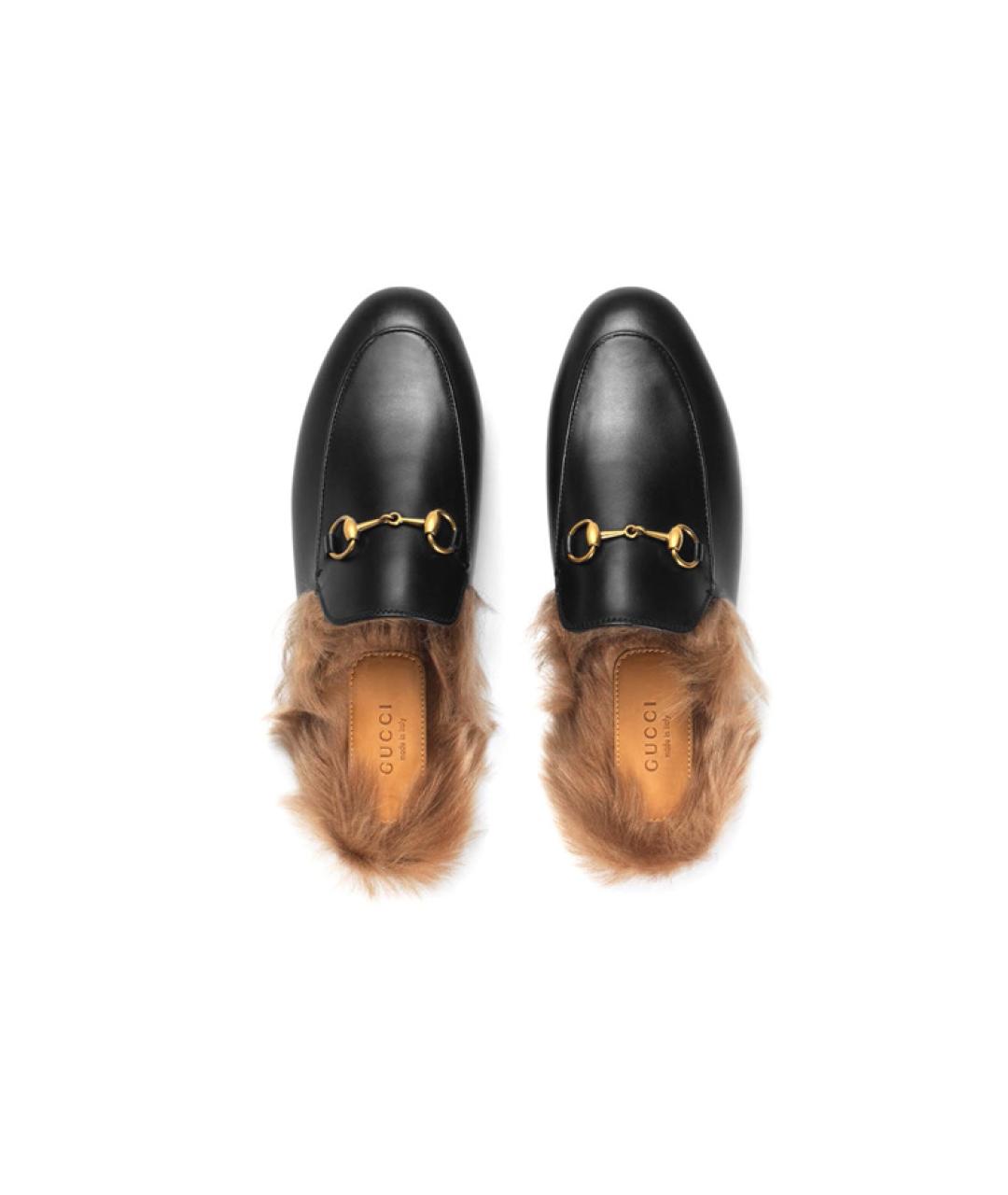 GUCCI Черные кожаные мюли, фото 3