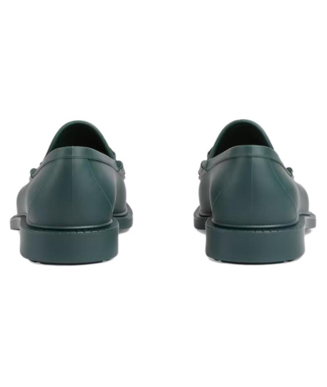GUCCI Зеленые кожаные лоферы, фото 5