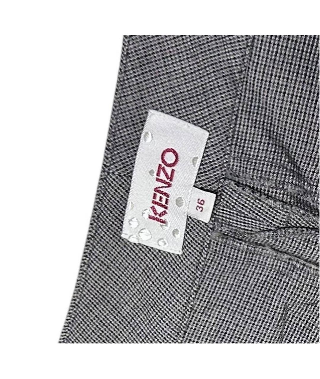 KENZO Серые шерстяные брюки узкие, фото 3
