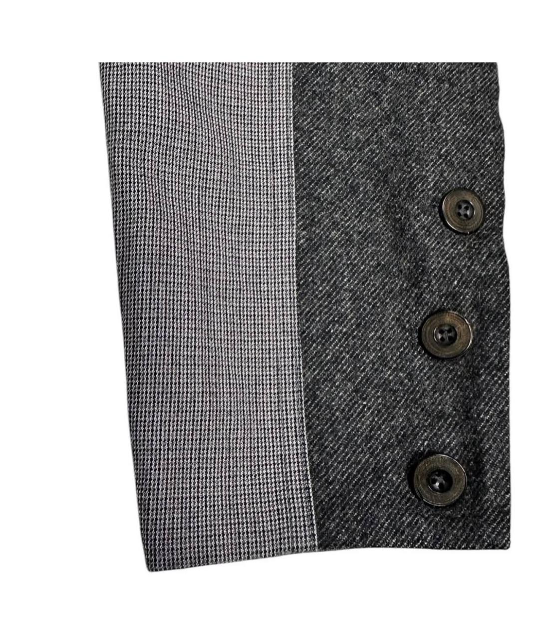 KENZO Серые шерстяные брюки узкие, фото 7