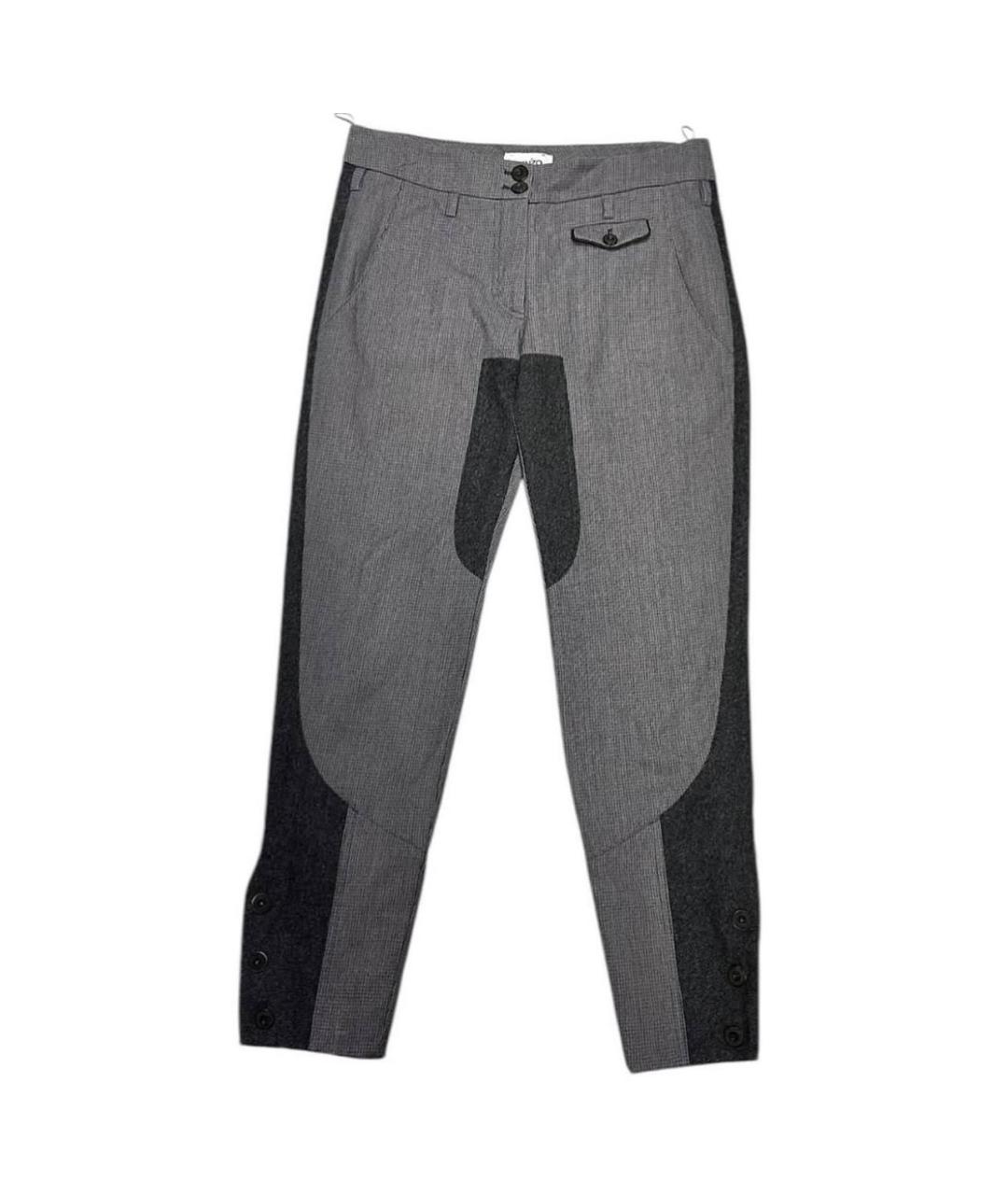 KENZO Серые шерстяные брюки узкие, фото 8