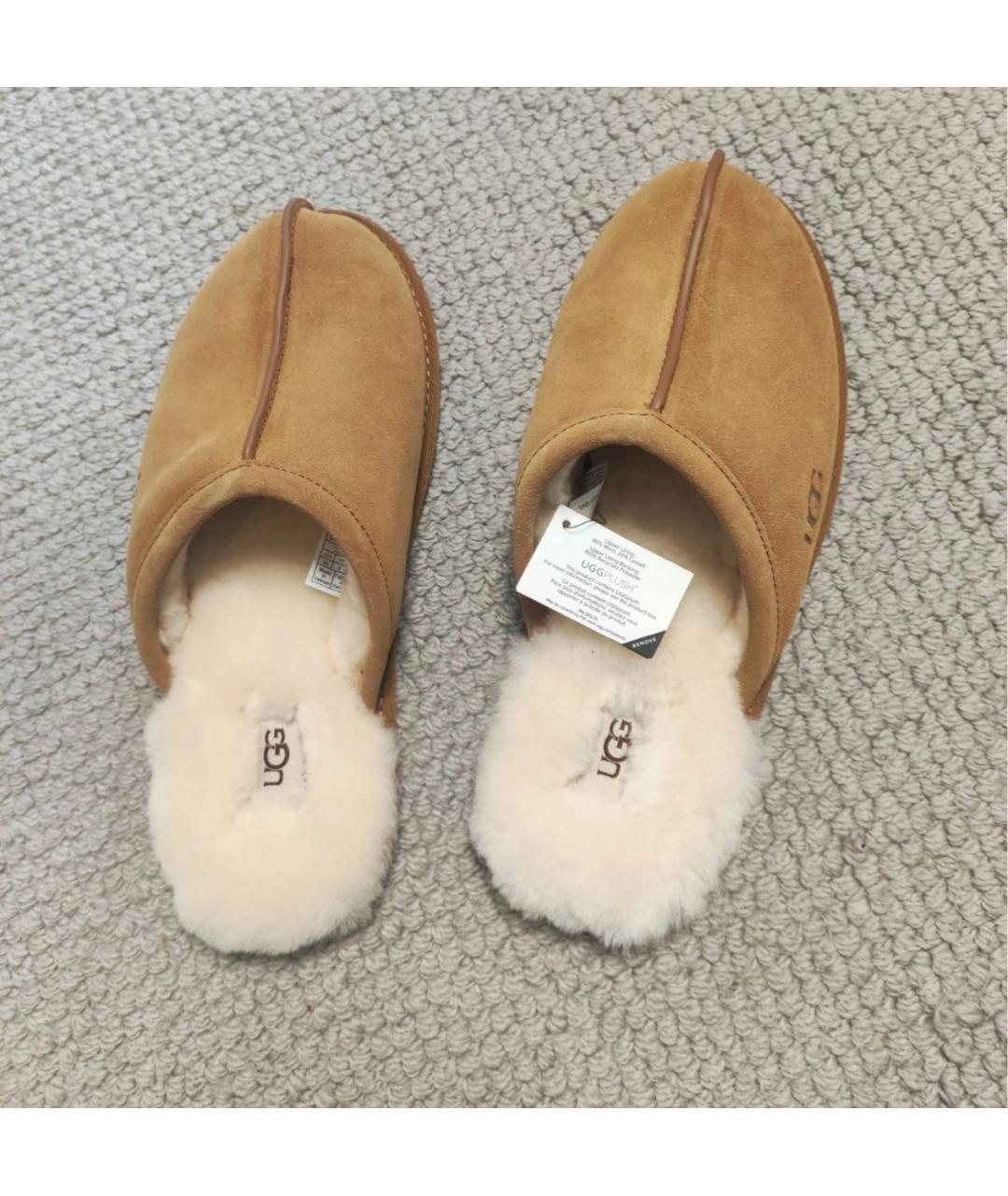 UGG AUSTRALIA Коричневые замшевые шлепанцы, фото 8