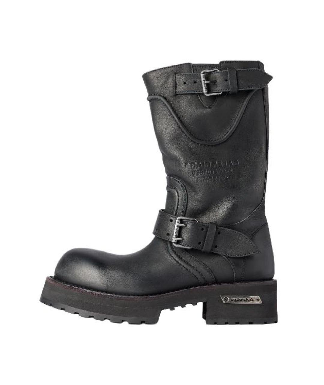 BALENCIAGA Черные кожаные ботинки, фото 6