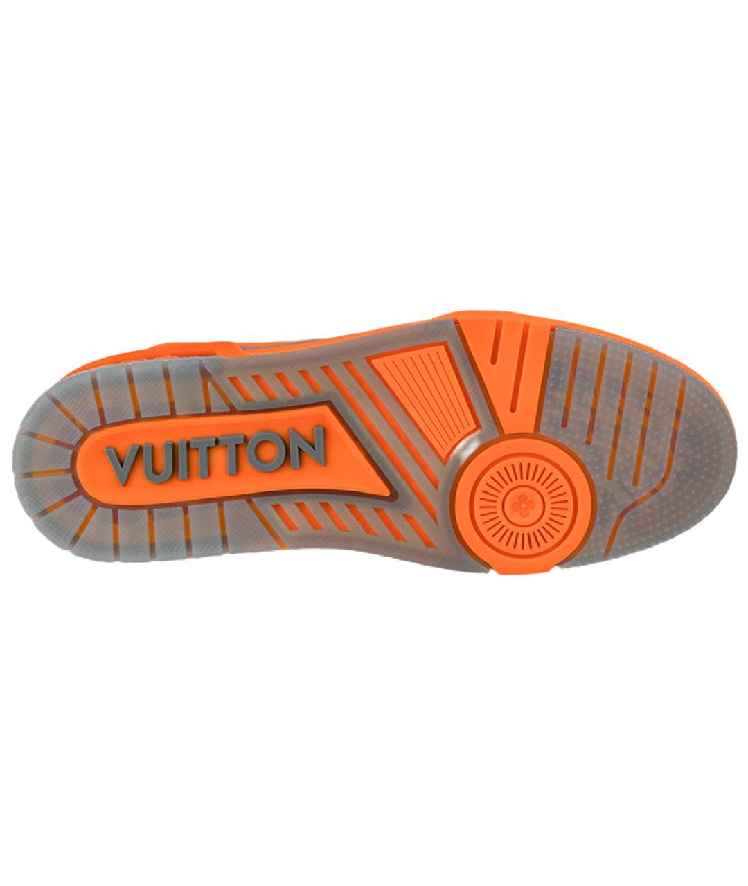 LOUIS VUITTON Оранжевое кожаные низкие кроссовки / кеды, фото 5