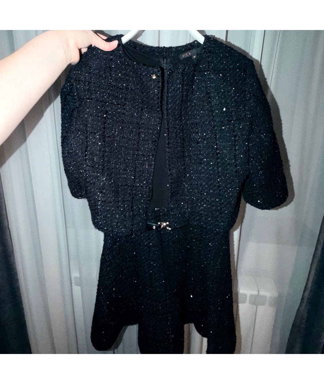 MAJE Черное хлопковое вечернее платье, фото 4