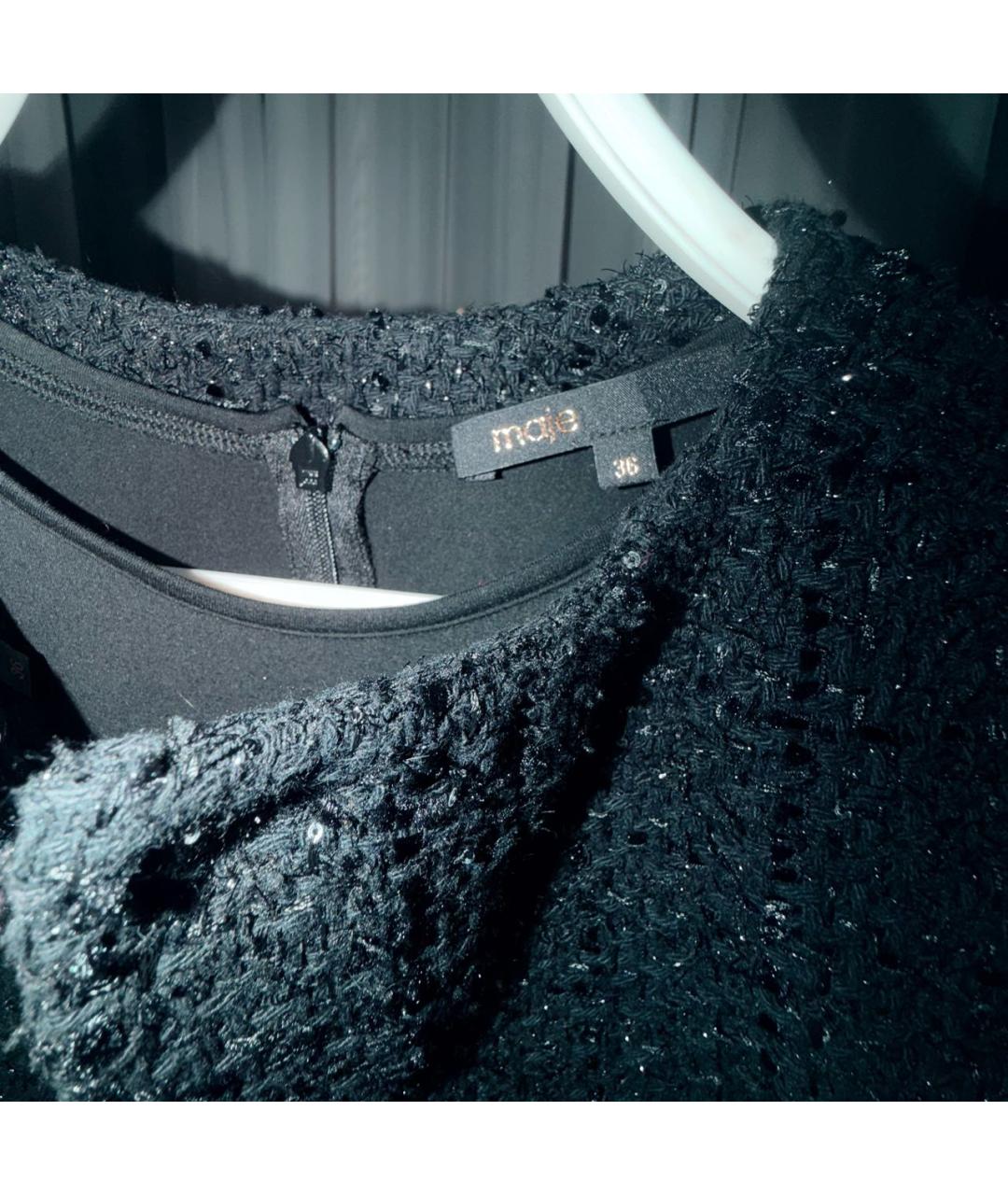 MAJE Черное хлопковое вечернее платье, фото 3