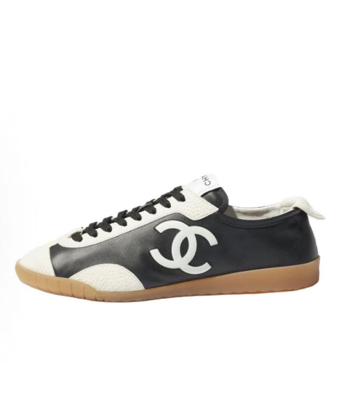 CHANEL Черные кожаные кеды, фото 2